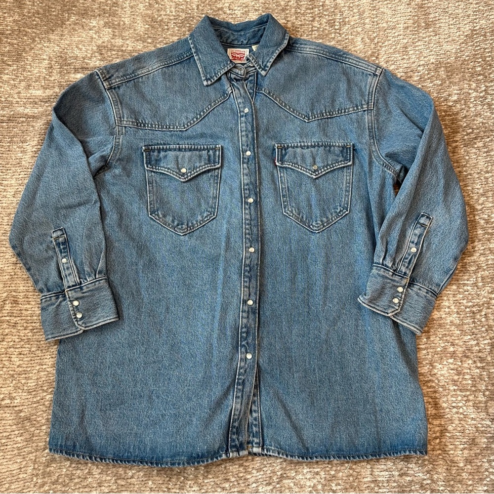 Levi Strauss & Co Denim Button Down Shirt Shacket